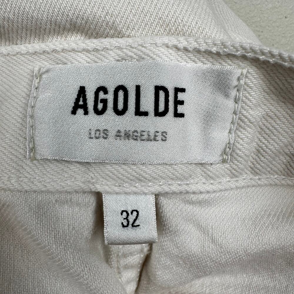Agolde 90's Pinch Waist Ankle Jeans In Marshmallow Button Fly Organic Cotton 32 - Picture 10 of 14